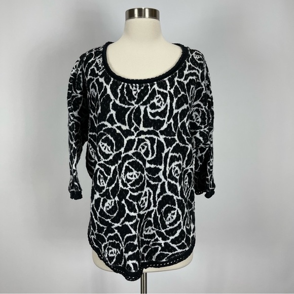 Anthropologie Moth rose pattern sweater - Picture 1 of 6
